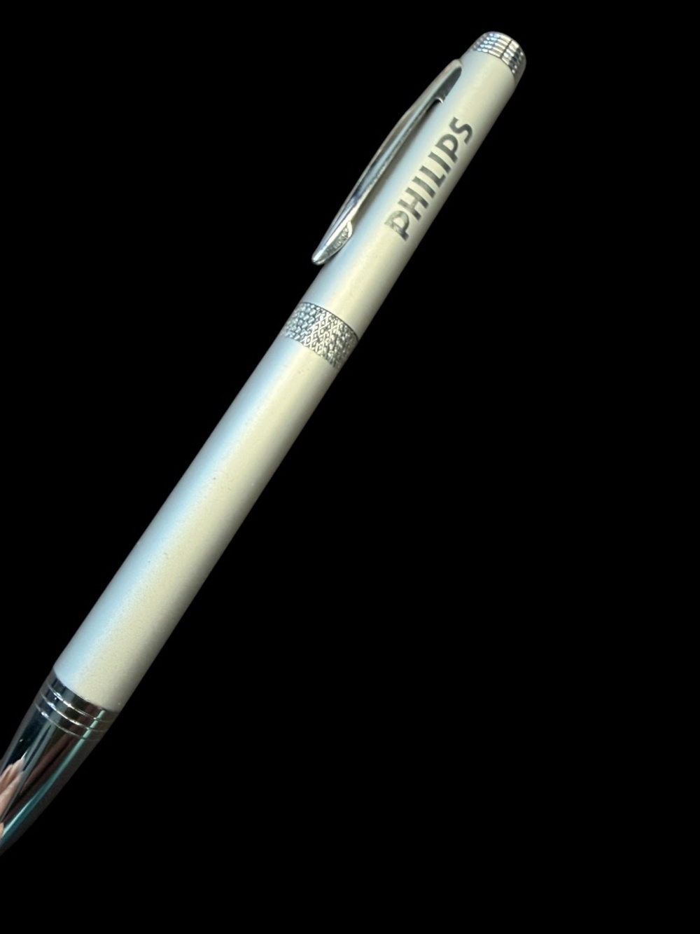 Philips Logo Branded Promotional Pen Silver Metal Ballpoint Collectible Corporat